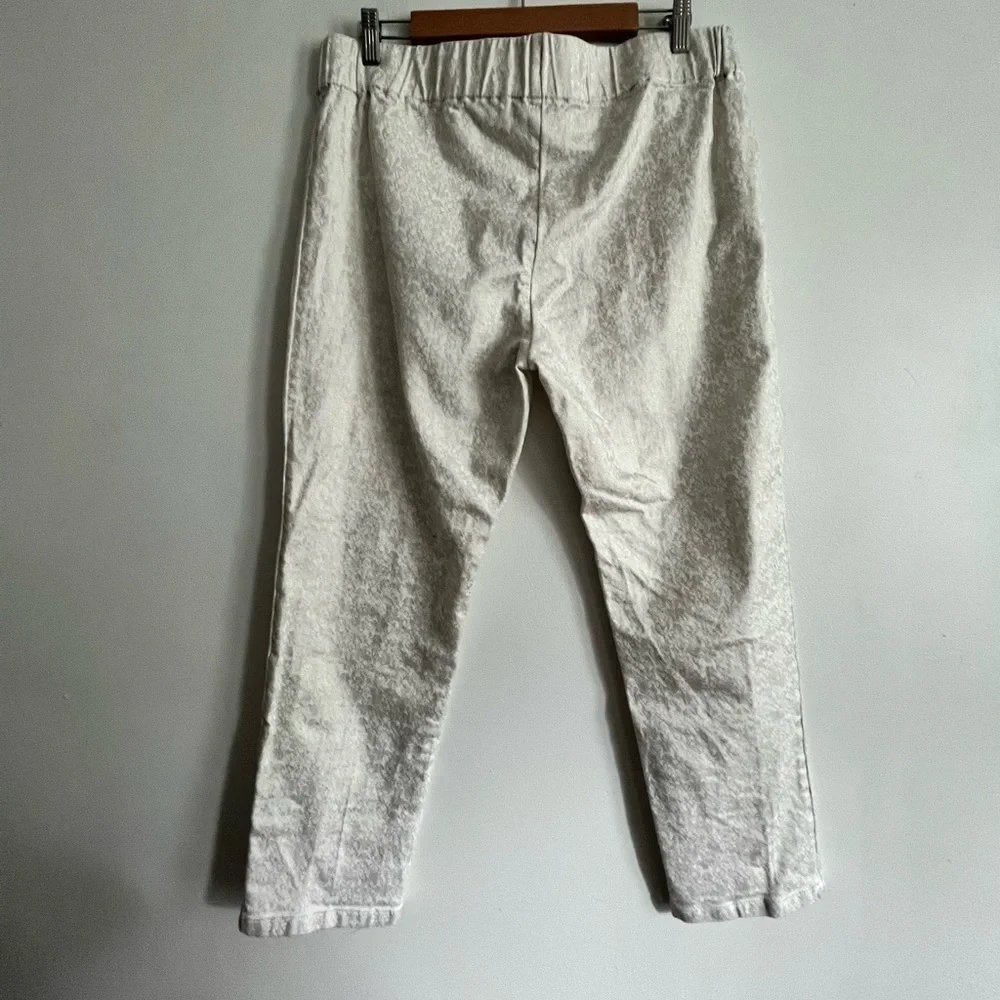 Soft Surroundings Gold Metallic Crop Slim Leg Pull On Pants Size XLP